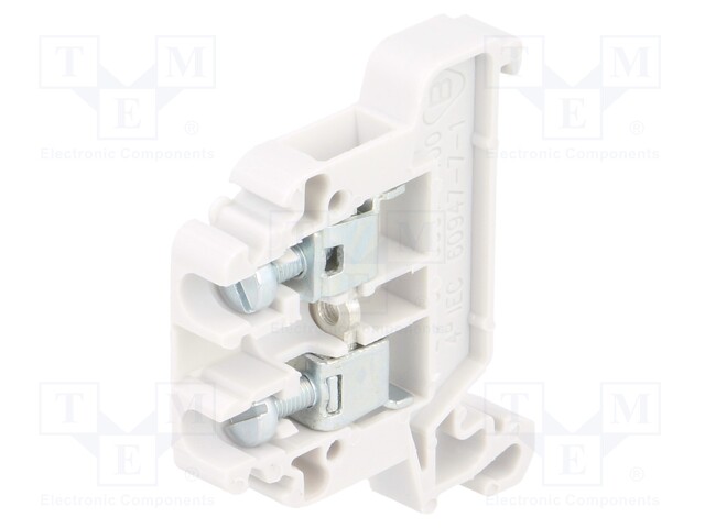 Splice terminal: rail; 0.5÷4mm2; ways: 1; terminals: 2; grey; TS35