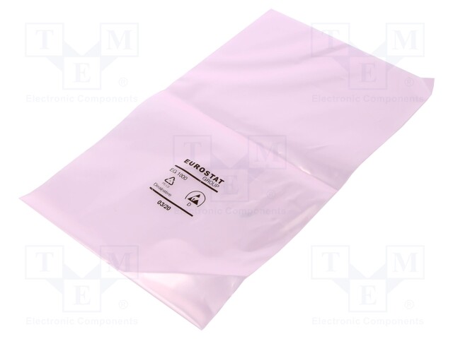 Protection bag; ESD; L: 254mm; W: 152mm; D: 75um; Features: open; pink