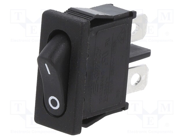 SWITCH, ROCKER, SPST, 10A, 125VAC, BLACK