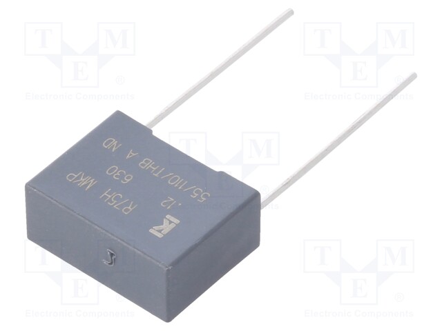 Capacitor: polypropylene; 120nF; 15mm; ±5%; 18x7.5x13.5mm; 630VDC