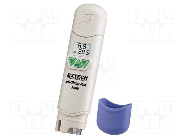 PH meter; double LCD; 0÷14pH; 0÷50°C; Accur: ±1°C; IP67