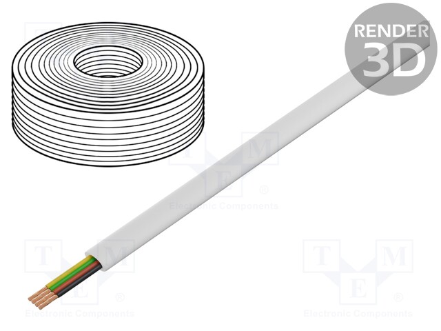 Wire: telecommunication cable; stranded; 4x28AWG; white; 100m