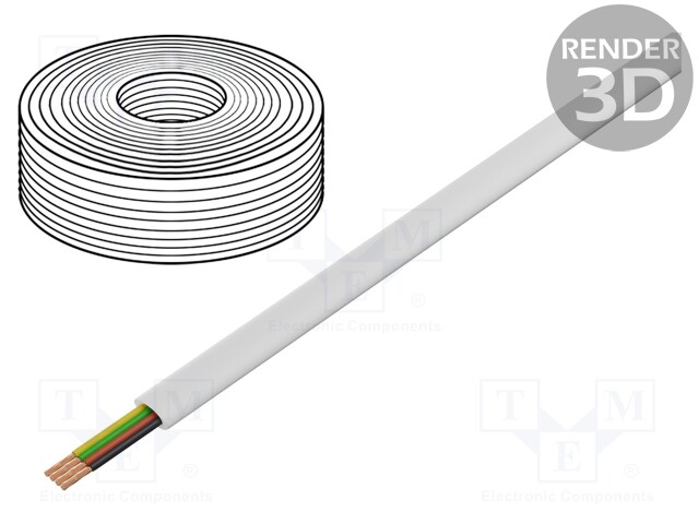 Wire: telecommunication cable; stranded; 4x28AWG; white; 500m