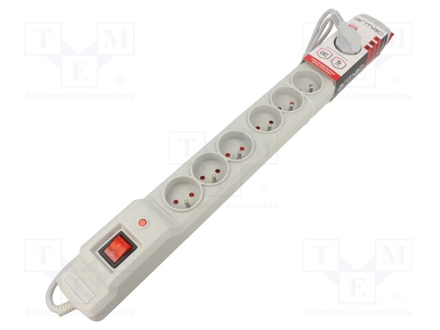 Plug socket strip: protective; Sockets: 9; 250VAC; 10A