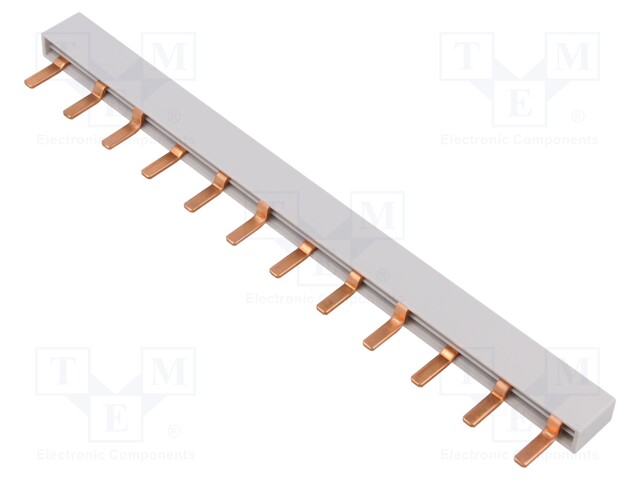 Busbar; 10mm2; Poles: 3; 63A; No.of mod: 12; 212mm