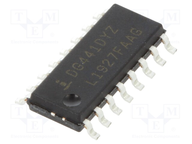 IC: analog switch; SPST-NC; Channels: 4; SO16; Package: tube; 30mA