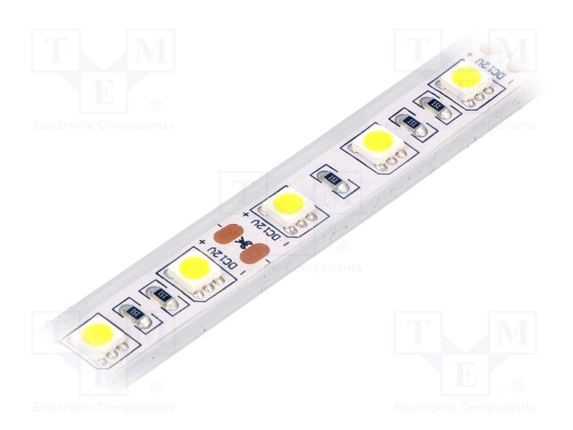 LED tape; white cold; LED/m: 60; SMD; 5050; 12V; 120°; IP65; PIN: 2