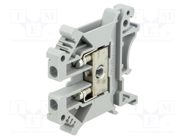 Splice terminal: rail; 0.2÷4mm2; ways: 1; terminals: 2; grey; 800V