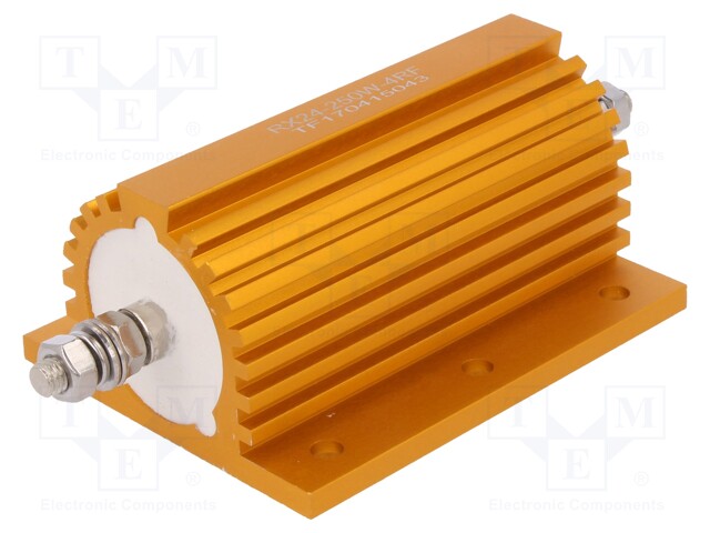 Resistor: wire-wound; with heatsink; screw; 4Ω; 250W; ±1%; 50ppm/°C