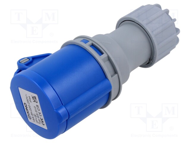 Connector: AC supply; plug; female; 16A; IEC 60309; IP44; PIN: 3E-12