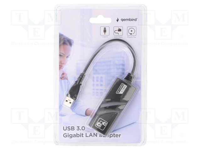USB to Fast Ethernet adapter; RJ45,USB A plug; USB 3.0; PnP