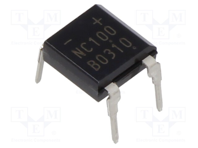 Bridge rectifier: single-phase; Urmax: 1kV; If: 2A; Ifsm: 60A; DIP4