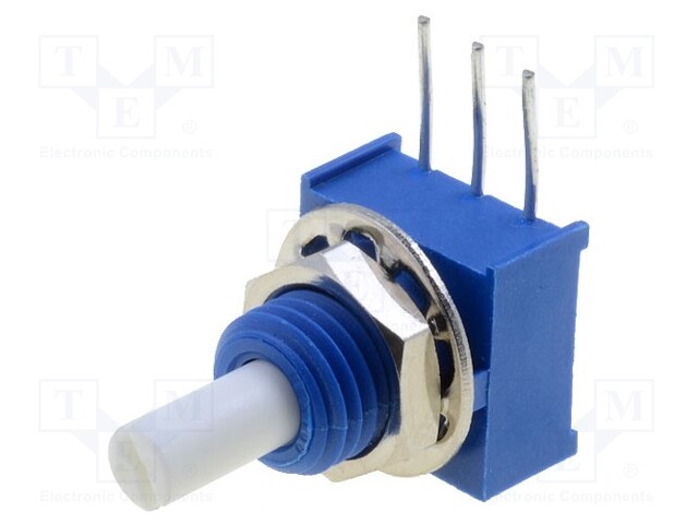 Potentiometer: shaft; single turn; 50kΩ; ±20%; 0.25W; linear; THT