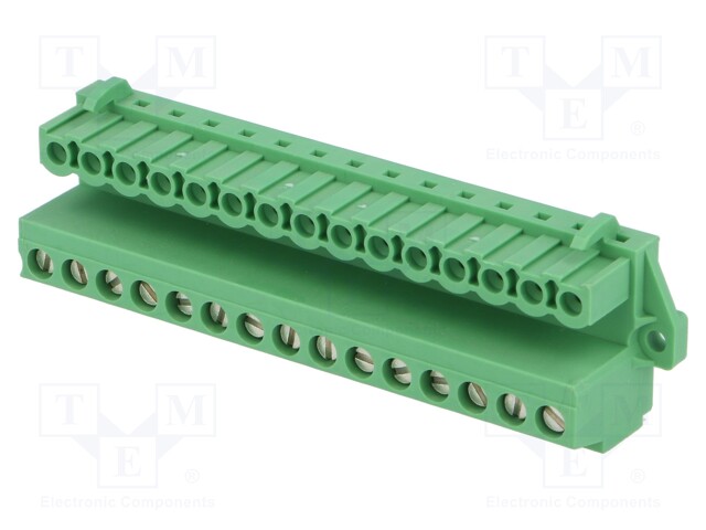 Pluggable terminal block; 5.08mm; ways: 15; angled 90°; socket