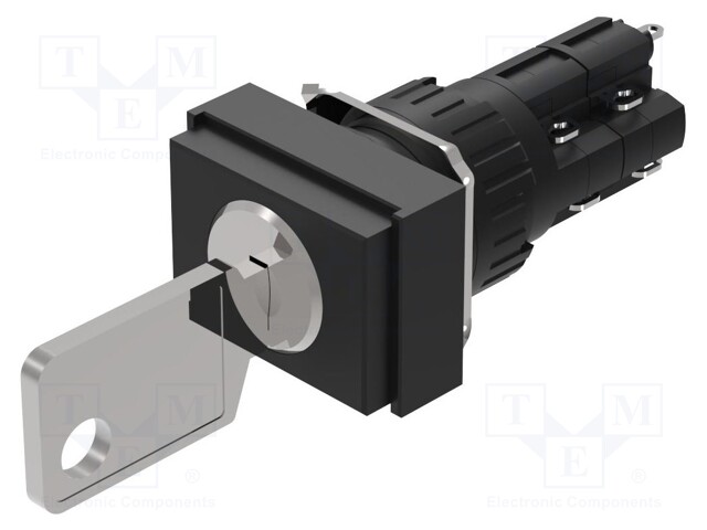 Switch: rotary with key; 16mm; Stabl.pos: 1; NC x2 + NO x2; Pos: 2