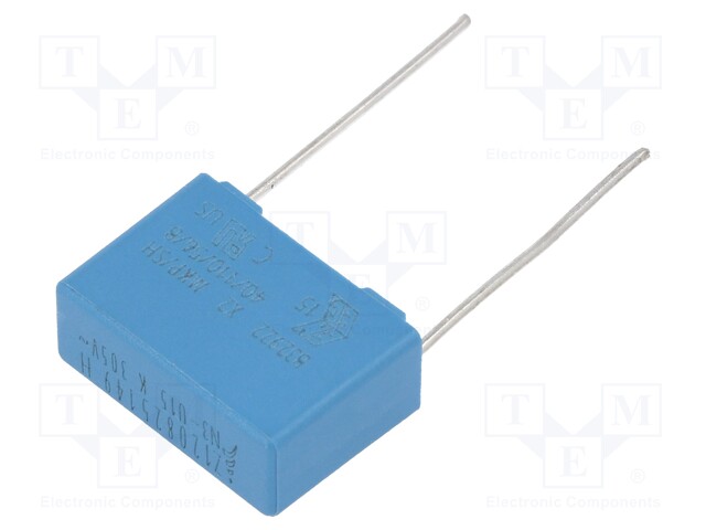 Capacitor: polyester; 150nF; 305VAC; Pitch: 15mm; ±10%; 7x12.5x18mm