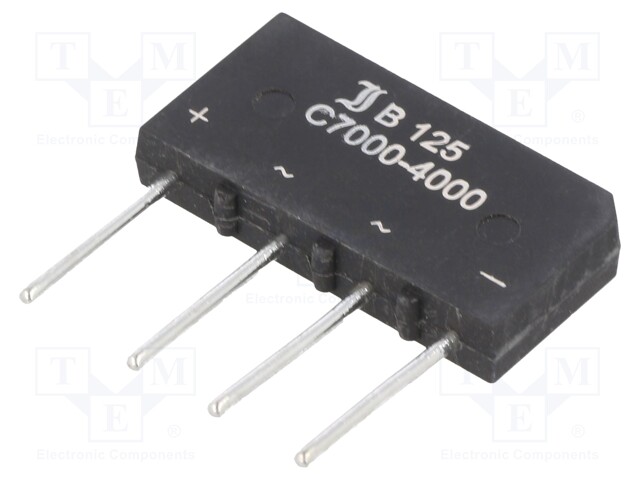 Bridge rectifier: single-phase; Urmax: 250V; If: 7A; Ifsm: 150A