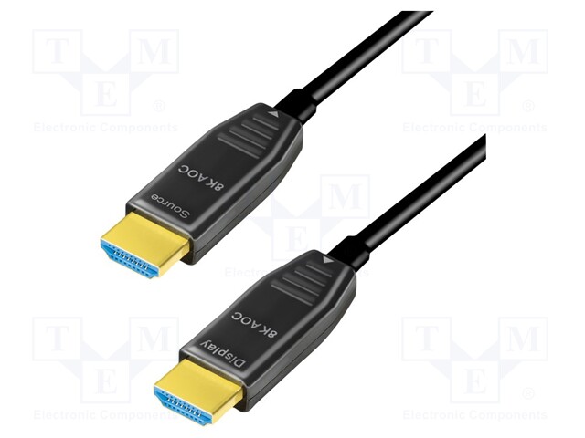 Cable; HDCP,HDMI 2.1; HDMI plug,both sides; 10m; black