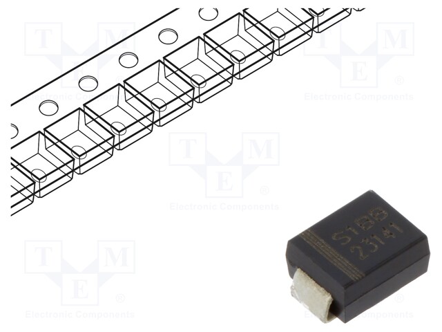 Diode: rectifying; SMD; 100V; 1A; SMB; Ufmax: 1.1V; Ir: 5uA; reel,tape