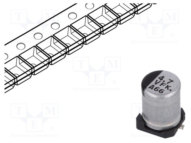 Capacitor: electrolytic; low impedance; SMD; 4.7uF; 35VDC; ±20%