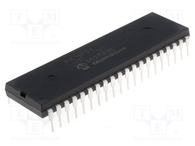 PIC microcontroller; Memory: 3kB; SRAM: 134B; 2.5÷5.5VDC; THT