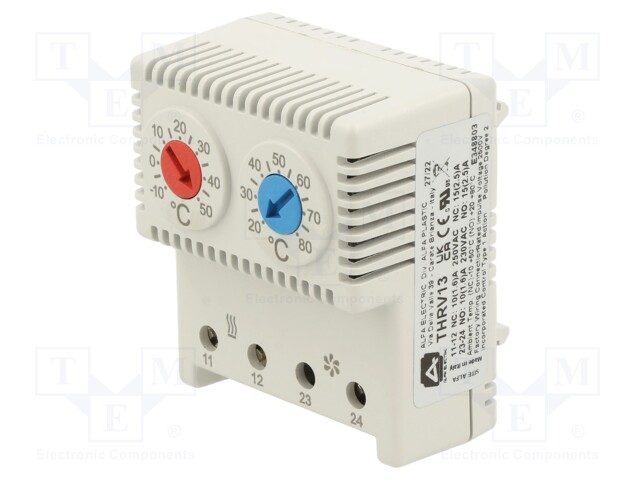 Sensor: thermostat; NC + NO; 10A; 250VAC; screw terminals; IP20