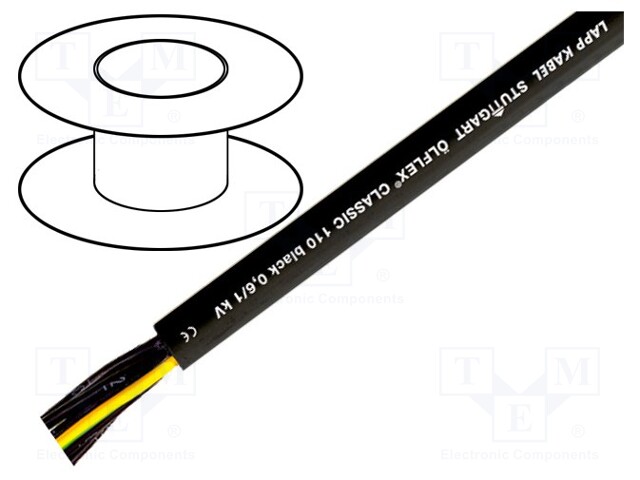 Wire; stranded; Cu; ÖLFLEX® CLASSIC 110 BLACK; 5G6mm2; unshielded