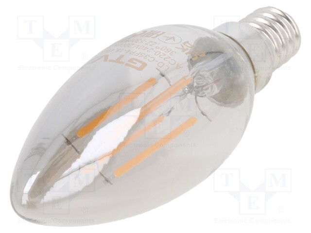LED lamp; grey; E14; 230VAC; 200lm; 4W; 360°; 1800K