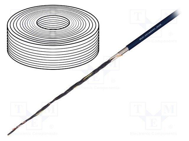 Wire: control cable; chainflex® CF10; 4G1,5mm2; TPE; black; Cu