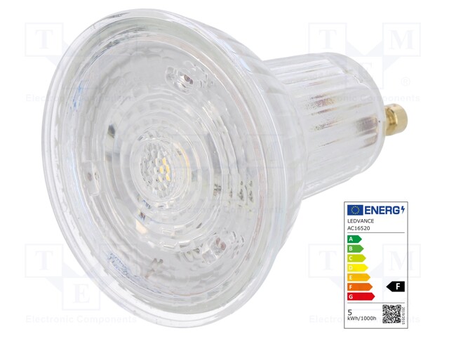 LED lamp; neutral white; GU10; 230VAC; 350lm; 4.3W; 36°; 4000K