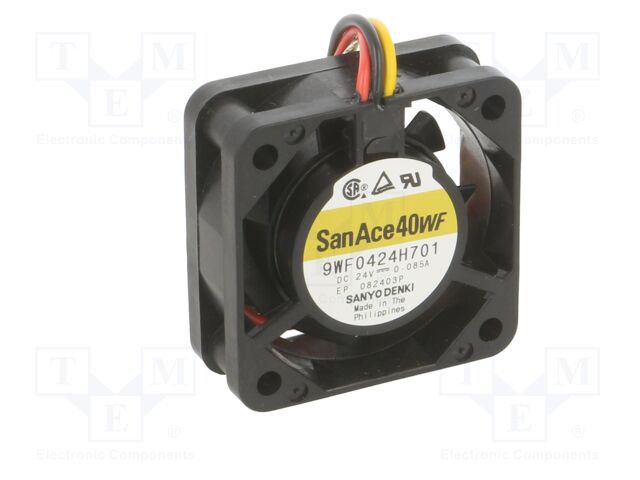 Fan: DC; axial; 12VDC; 60x60x25mm; 53.28m3/h; 40.7dBA; ball; 7000rpm