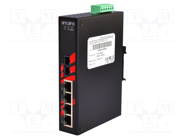 Industrial module: switch PoE Ethernet; unmanaged; 48÷55VDC