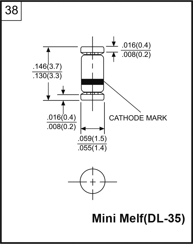 Diode: Zener; 0.5W; 22V; SMD; reel,tape; MiniMELF glass; 0.1uA