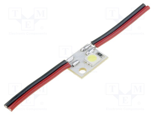 Module: LED; Colour: white; 0.24W; 18(typ)lm; 12VDC; 120°; 16x12mm
