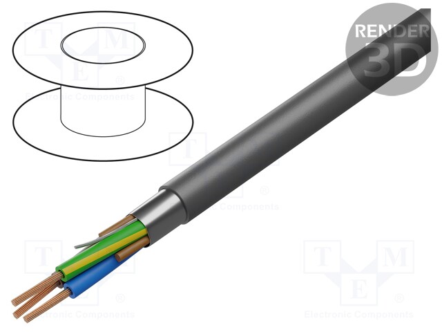 Wire; 3x18AWG; shielded,Al-PET foil; PVC; black; 300V; 76m; 250ft