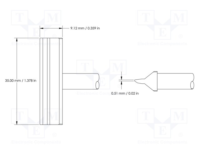 Tip; cutting; 35mm; 413°C; for soldering station