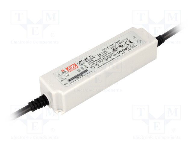 Power supply: switched-mode; LED; 25.2W; 12VDC; 2.1A; 90÷305VAC