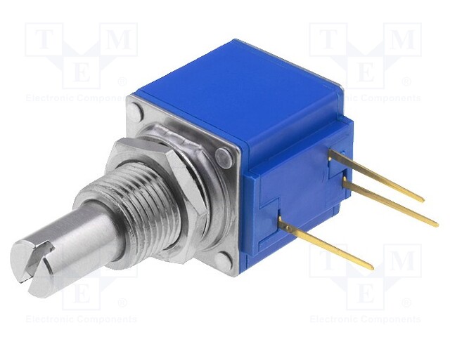 Potentiometer: shaft; multiturn; 10kΩ; 1W; ±5%; 6.35mm; linear