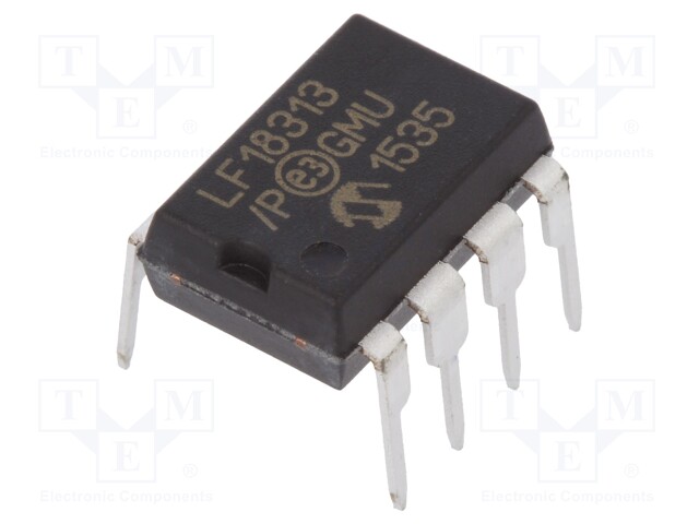 PIC microcontroller; Memory: 3.5kB; SRAM: 256B; EEPROM: 256B; THT
