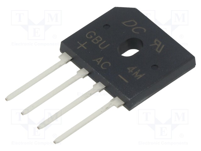 Bridge rectifier: single-phase; Urmax: 1kV; If: 4A; Ifsm: 140A; flat