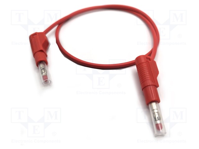 Test lead; 32A; banana plug 4mm,both sides; Urated: 600V; red