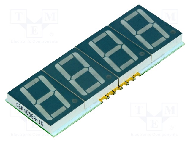 Display: LED; 7-segment; 14.22mm; 0.56"; No.char: 4; red; 5÷25mcd