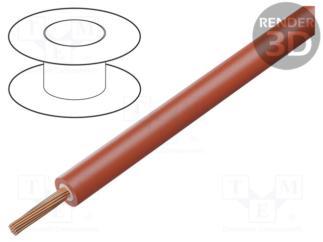 Wire; Silivolt®-2V; stranded; Cu; 1x0,75mm2; silicone; red; 1.5kV