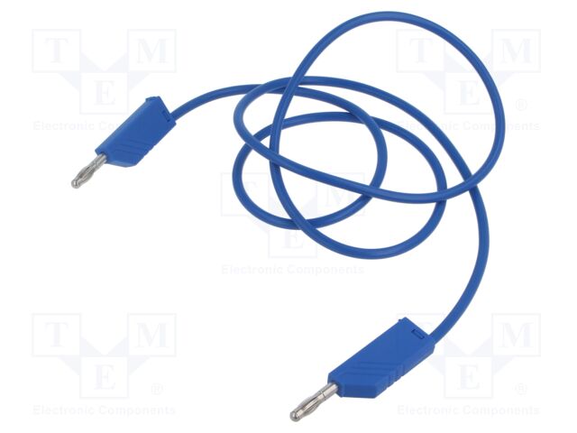 Test lead; 60VDC; 30VAC; 32A; Len: 1m; blue; Cond.cross sec: 2.5mm2