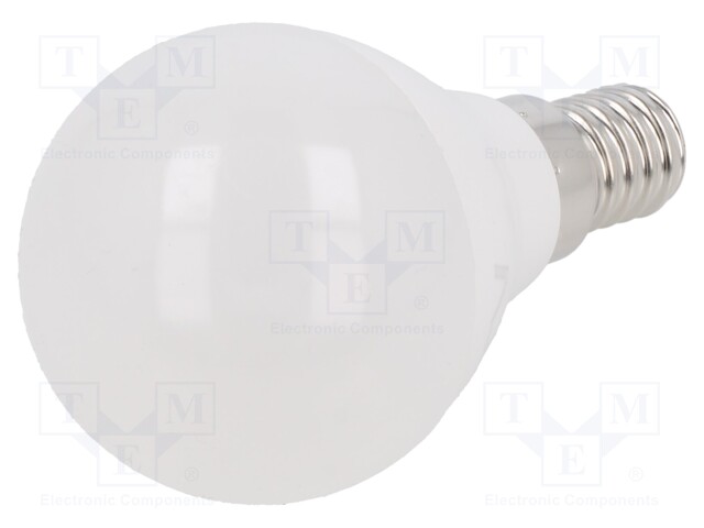 LED lamp; cool white; E14; 230VAC; 520lm; 6W; 160°; 6400K