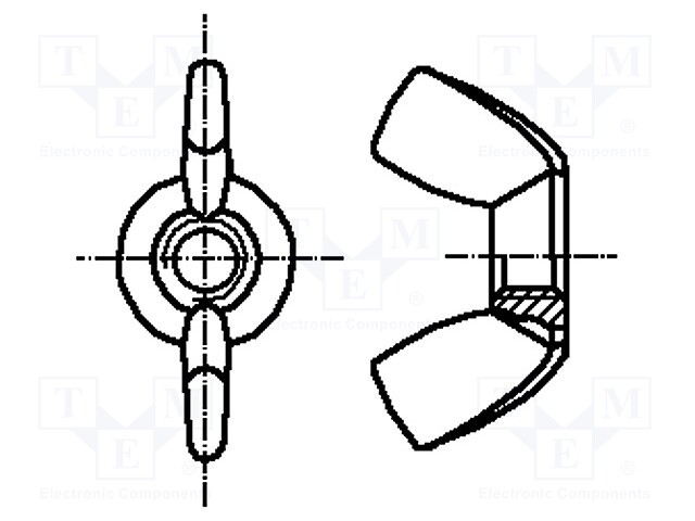 Nut; winged; M6; A2 stainless steel; Pitch: 1,0; BN: 644