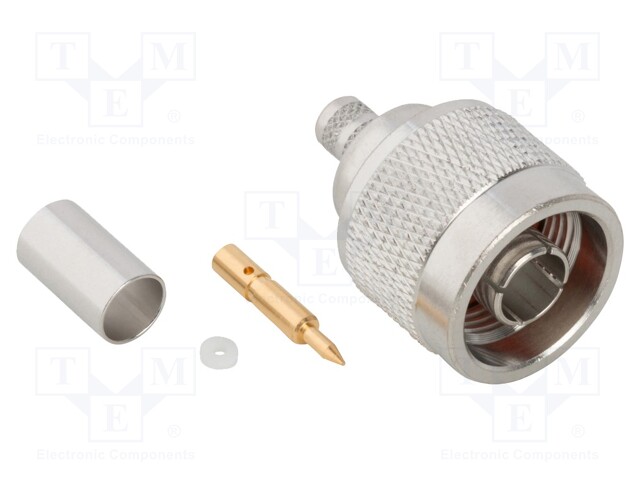 Plug; N; male; straight; 50Ω; B9258,LMR240,RG-8X; crimped; teflon