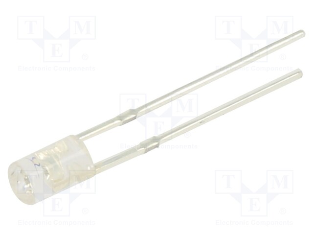 LED; 3mm; red; 220÷300mcd; 100°; Front: flat; 1.9÷2.4V; Pitch: 2.54mm