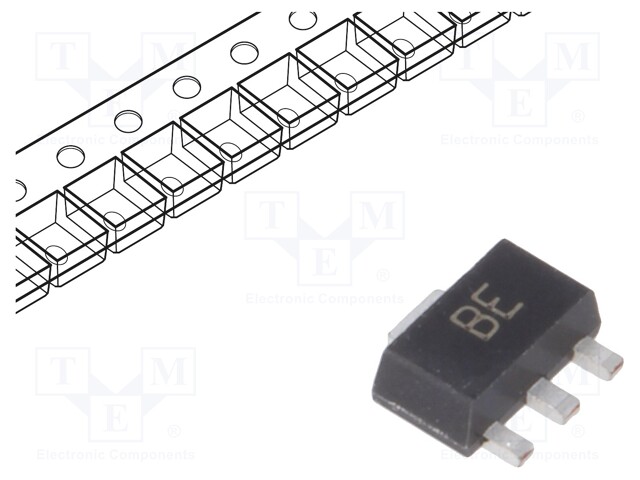 Transistor: NPN; bipolar; 60V; 1A; 1W; SOT89