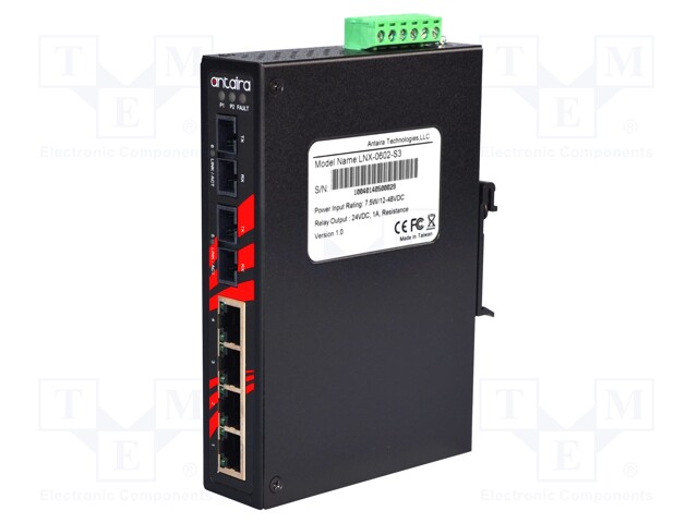 Industrial module: switch Ethernet; unmanaged; 12÷48VDC; RJ45,SC